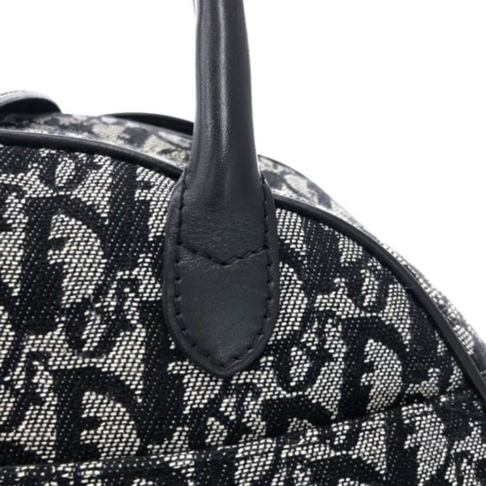 100% Authentic Christian Dior Double Saddle Navy White Black Jacquard Bag - Picture 4 of 12